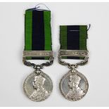 Two India General Service Medals 1909, comprising 5 765382 Pte J W Pye, Norf.
