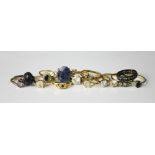 A collection of assorted gem set rings, to include; two sapphire set rings in 9ct gold, weight 3.