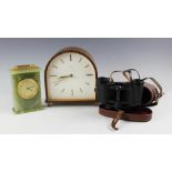 A 1970's Smiths dome cased mantle clock, with baton dial, 21cm high,