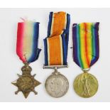 A World War I medal trio to 1633 Pte F J Smith, Norf.R, comprising 1914/15 Star, BWM and VM.