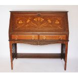 An Arts and Crafts oak bureau in the manner of Shapland and Petter,