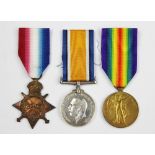 A World War I medal trio to 2787 Pte J Spinks, Norf.R, comprising 1914/15 Star, BWM and VM.