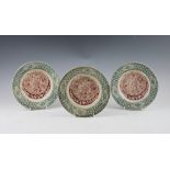 Three Glasgow Pottery bowls, J. & M.P. Bell & Co. Ltd, 'Buah Nanas' pattern, Rd.No.