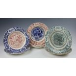 Eight Glasgow Pottery bowls, J. & M.P. Bell & Co. Ltd, 'Buah Buah' pattern, Rd.No.