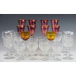 Three boxed sets of six Argyle Crystal wine glasses, 20cm high,