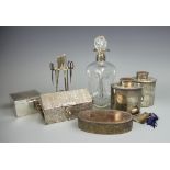 A selection of silver and white metal items to include;