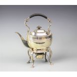 A Victorian silver spirit kettle, stand and burner, Thomas Bradbury & Sons, London 1898,