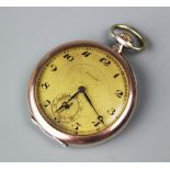 An '800' standard and gold plated pocket watch, circa 1900, the gilt dial marked 'Rajah',