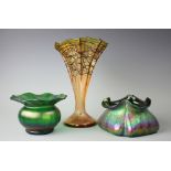 Three pieces of Art glass,