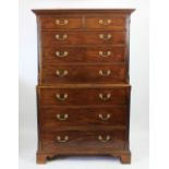 A George III mahogany chest on chest,