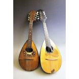 Two early 20th century cased mandolins, comprising a suzuki-violin-sha example and another,