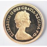 A proof gold half sovereign, dated 1980,