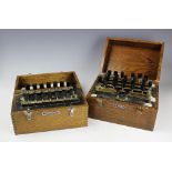 An early 20th century Griffin and George Ltd London oak cased Wheatstone Bridge,