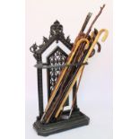 A 19th century cast iron stick stand, possibly Coalbrookdale,