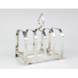 A George V silver four division toast rack, Viners Ltd, Sheffield 1931, 3.5ozt, 10.