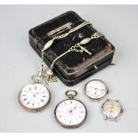 A ladys '800' standard fob watch, with attached decorative albertina,