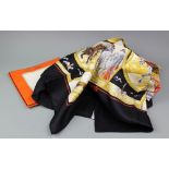An Hermes Paris silk scarf, Auteuil en Mai desgined by Carl de Parcevaux, 90cm x 90cm,