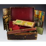 A late 19th century French games compendium 'Jeux de Salon', enclosing various games, counters,