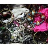 A quantity of assorted costume jewellery, to include; beads, bracelets, bangles,