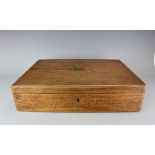 An Edwardian oak canteen box,