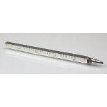 A silver novelty telescopic pencil/ruler, Edward Todd & Co, New York, circa 1897,