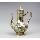 A Victorian silver gilt coffee pot Hunt and Roskell, Late Storr, Mortimer and Hunt, London 1850,