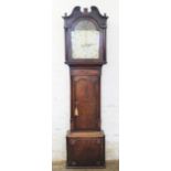 A George III oak 8 day longcase clock, the painted dial with Arabic numerals signed 'Jos Symcock,