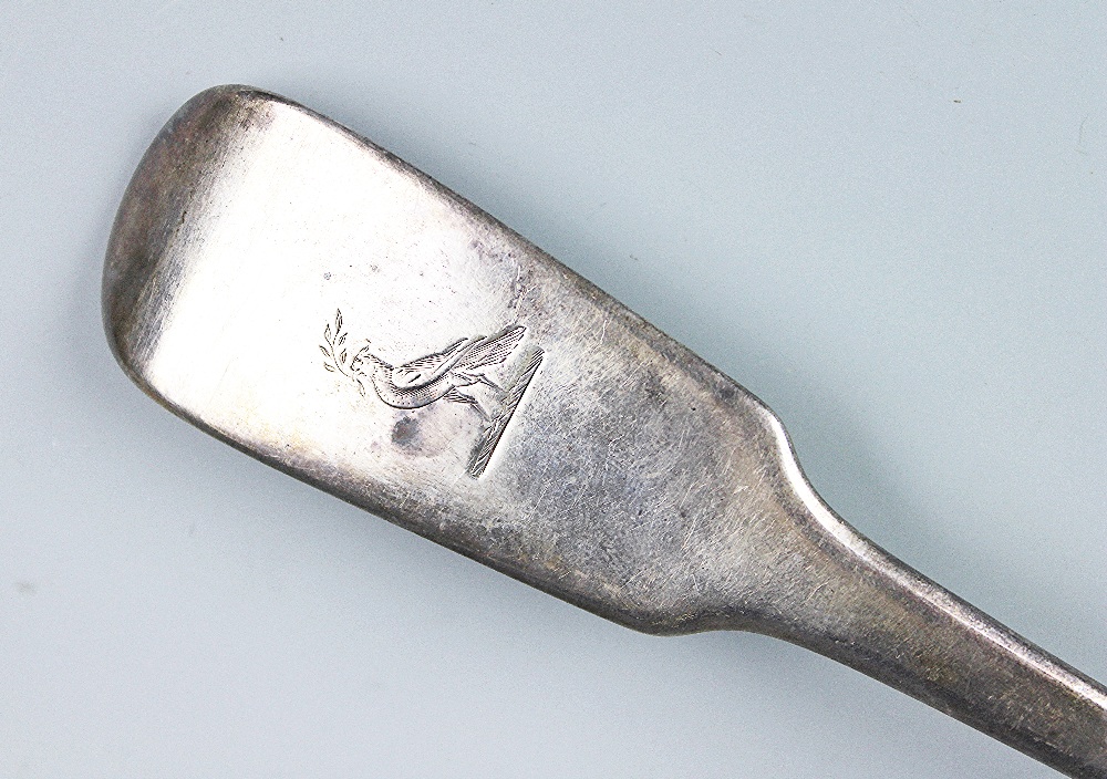 A William IV filled pattern silver basting spoon, makers initials William Eaton, London 1830, - Image 2 of 2