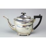 A George III silver tea pot, makers mark 'I'B', London 1805,