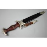 A World War II type German dagger, with 22cm blade stamped 'Gerb Becker Solingen',