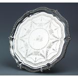 A Victorian silver salver, Robert Harper London 1869,