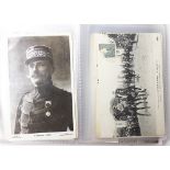 A collection of World War I and later postcards, including some real photographic,