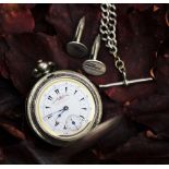 A late 19th century continental '800' standard silver pocket watch,