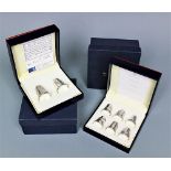 A cased set of six Brunel Royal Mint silver thimbles,