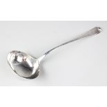 A Victorian Old English pattern silver ladle, George Adams, London 1846, initialled D, 8.5ozt, 34.