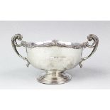 A George V twin handled silver pedestal bowl, Adie Brothers, Birmingham 1924,