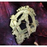 A Victorian 9ct gold Masonic jewel, 'J.
