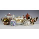 A selection of Wedgwood comprising; a late 19th century red ware terracotta coffee pot and cover,