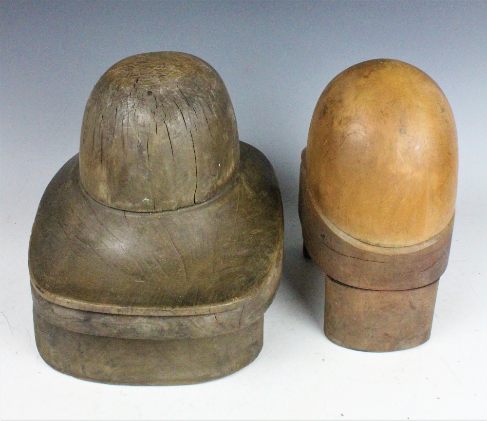 An unusual 19th century riding hat last / mould and a similar pith helmet last / mould, - Image 3 of 3