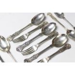 A selection of Queens pattern silver cutlery,
