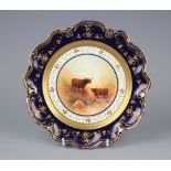 A Coalport cabinet plate by Malcom Harnett,