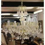 A Regency style five branch chandelier,