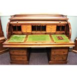 A Victorian mahogany cylinder bureau,