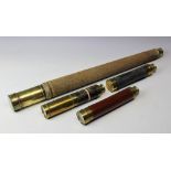 A 19th century lacquered brass single draw telescope, 76cm,