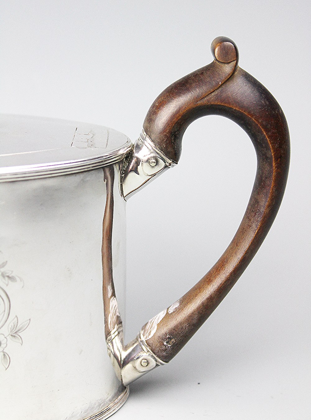 A George III silver teapot, Abraham Peterson, London 1791, of simple plain polished shape, - Image 2 of 3