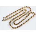 A 9ct yellow gold graduated rope twist necklace, with bolt ring clasp, weight 9.