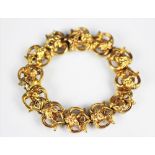 A Victorian Art Nouveau yellow gold bracelet,