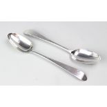 A pair of George III Irish silver serving spoons, John Daly, Dublin 1796,