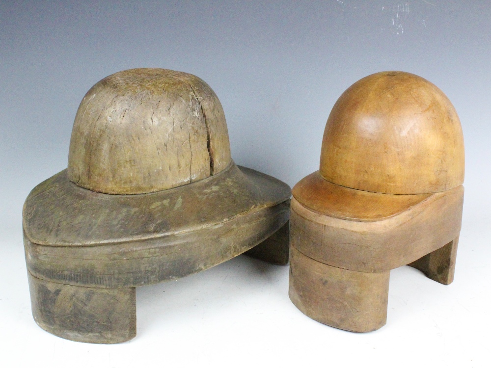 An unusual 19th century riding hat last / mould and a similar pith helmet last / mould, - Image 2 of 3