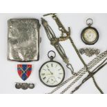 A collection of assorted silver watches and jewellery,